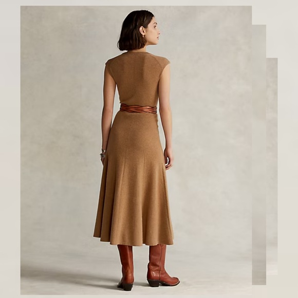 Polo Ralph Lauren Cashmere Cap-Sleeve Dress scoop neck size large - Picture 6 of 16
